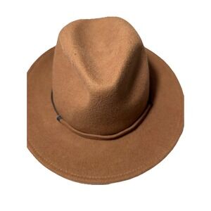 DNMC Los Angeles Brown 100% Wool Fedora Hat Wide Brim Panama Style 3170 New